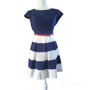 B. Smart navy stripped a-line dress size 3/4